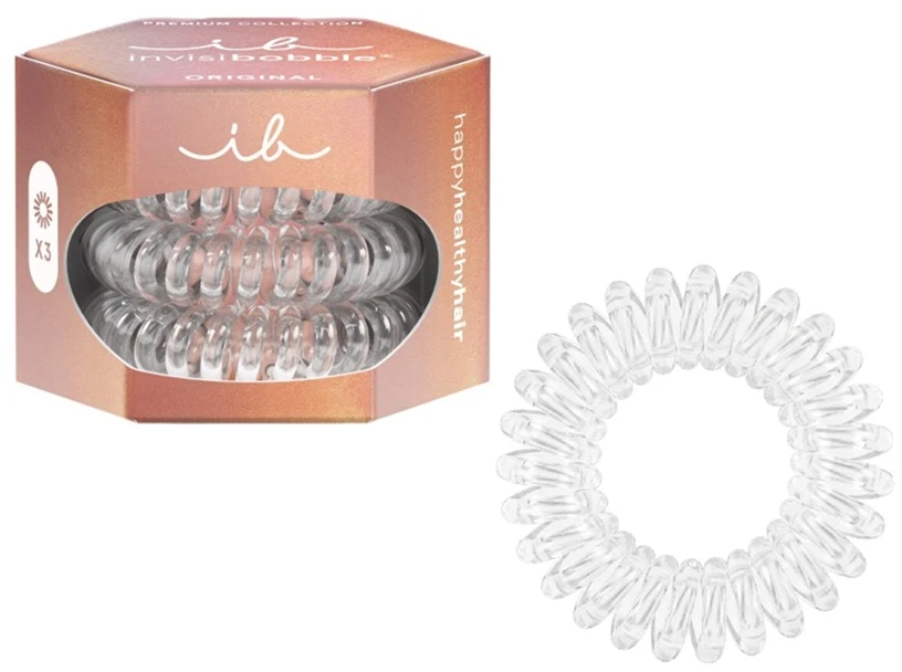 Invisibobble plaukų gumytės Original Premium Crystal Clear 3 vnt.