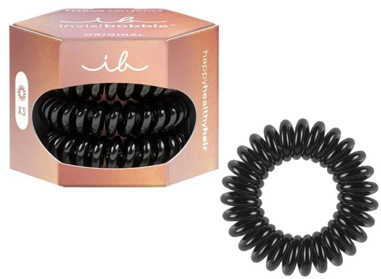 Invisibobble plaukų juosta Original Premium True Juodas 3 vnt.