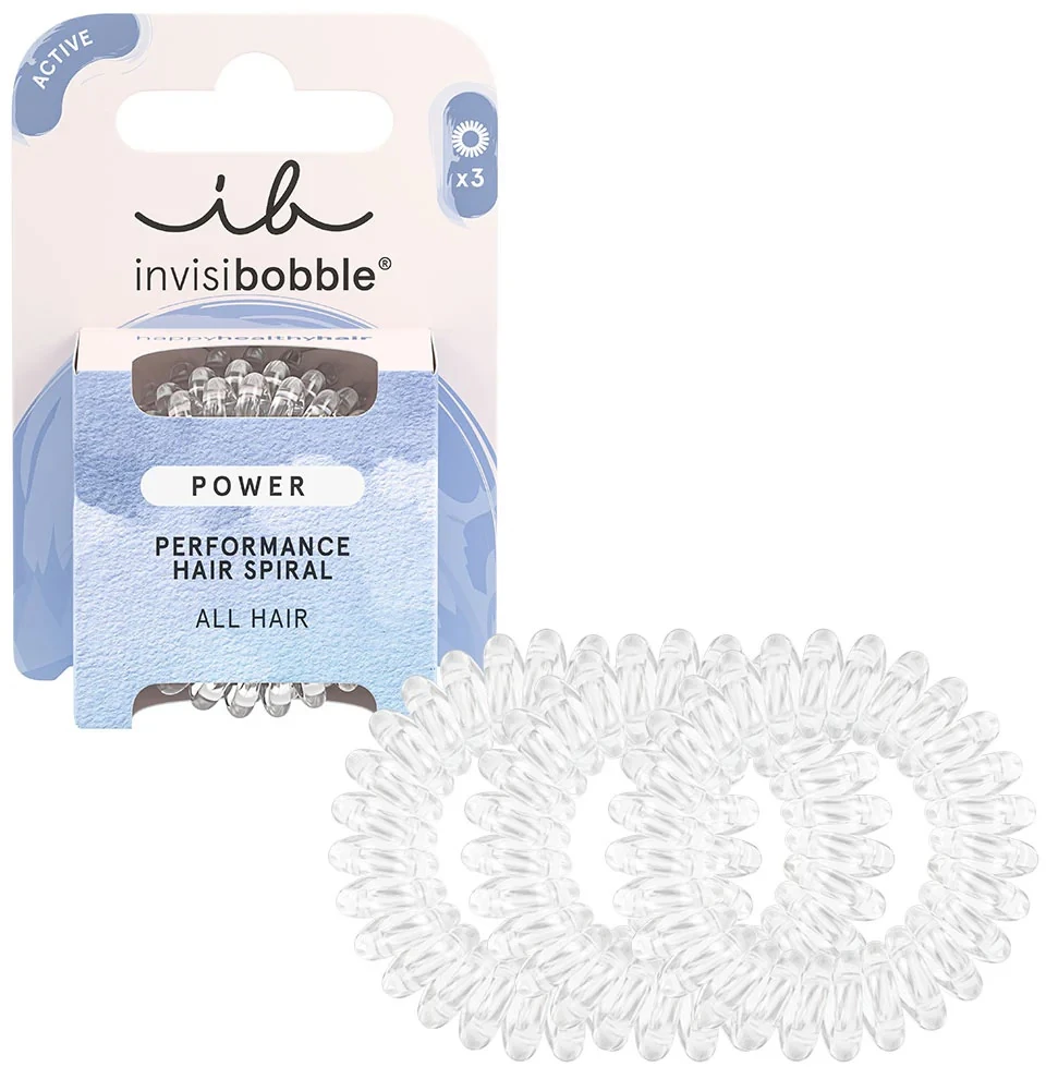 Invisibobble plaukų gumytės „Power Crystal Clear“, 3 vnt.