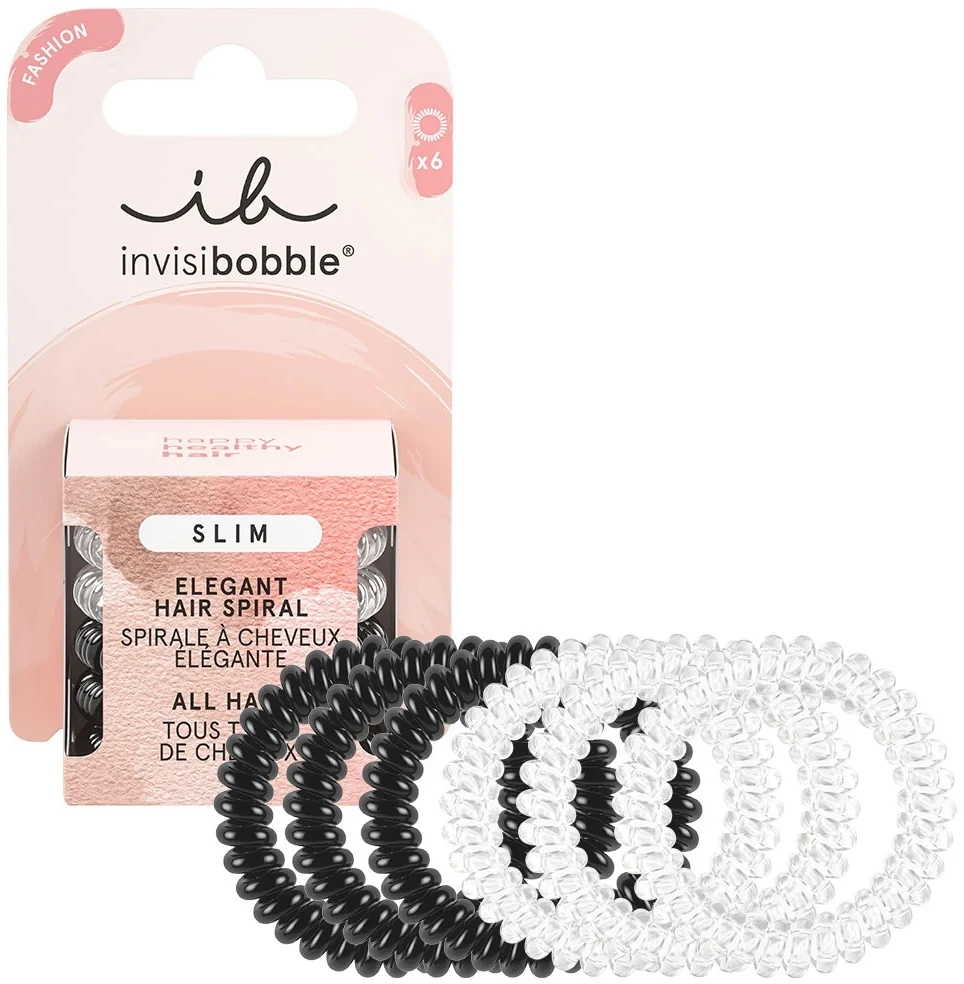 Invisibobble plaukų gumytės Slim dienai ir nakčiai, 6 vnt.