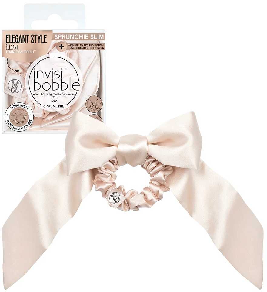 Gumytė plaukams Invisibobble Sprunchie Slim Ballerina Ribbon, 1 vnt.