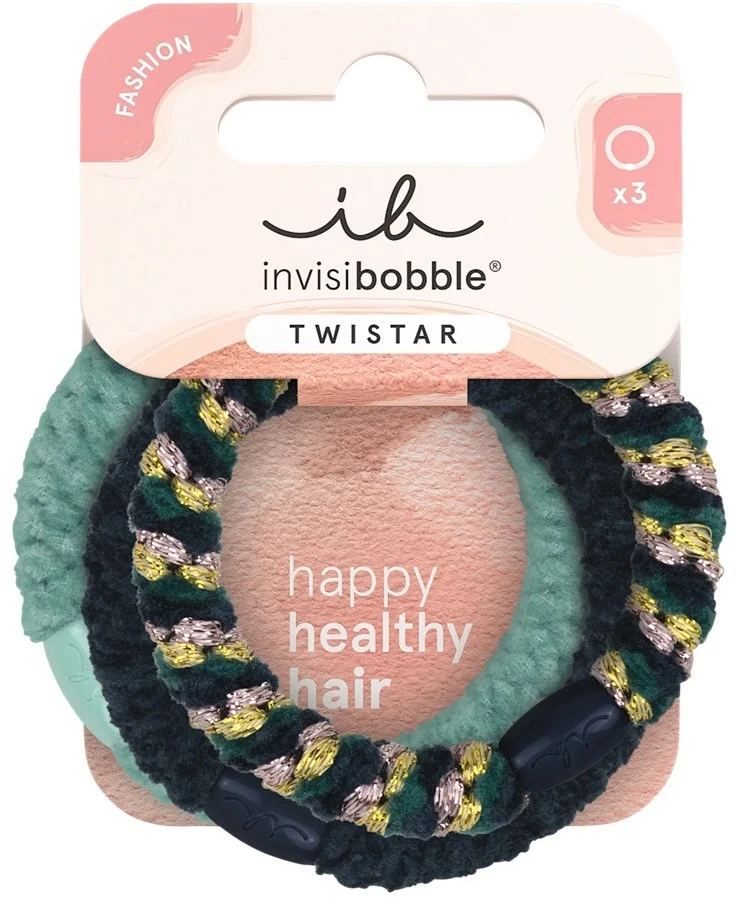 Invisibobble Twistar pintos plaukų juostos Mėlyna Balance 3 vnt.