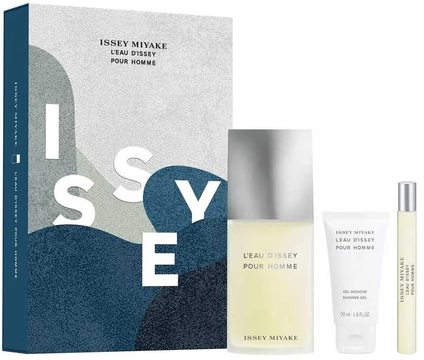 Issey Miyake L'Eau D'Issey Pour Homme EDT rinkinys vyrams (EDT 125 ml + EDT 10 ml + Dušo želė 50 ml)