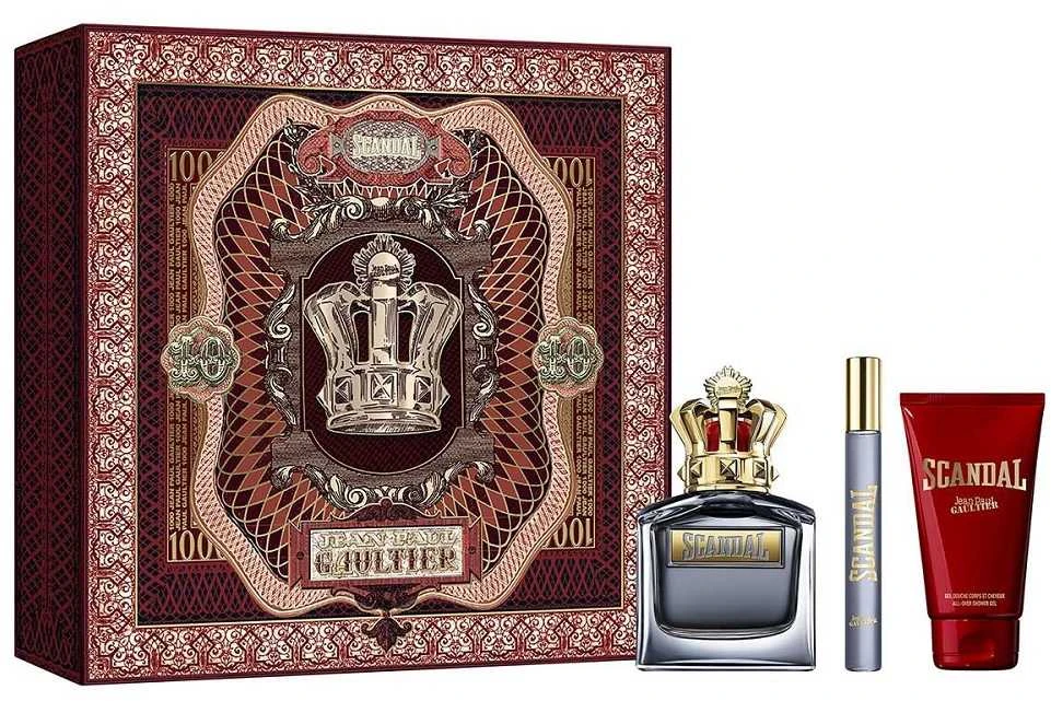 Jean Paul Gaultier Scandal Pour Homme rinkinys vyrams (EDT, 100 ml + EDT, 10 ml + dušo želė, 75 ml)