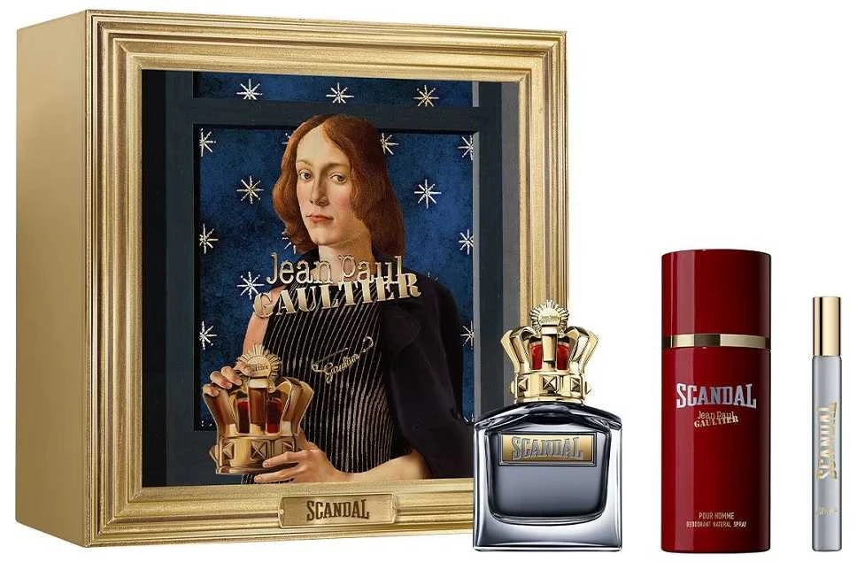 Dovanų rinkinys vyrams Jean Paul Gaultier Scandal Pour Homme (EDT, 100 ml + dezodorantas, 150 ml + EDT, 10 ml)
