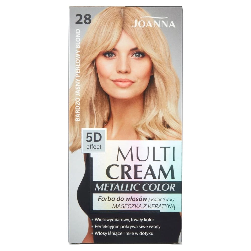 Joanna Multi kreminis Metallic Color 28 Very Light Pearl Skirtas šviesiems plaukams