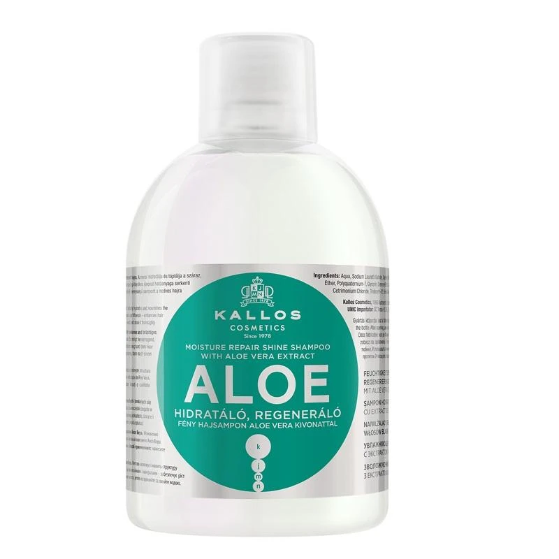 Kallos Cosmetics Aloe Vera Moisture Repair Shine Šampūnas šampūnas, 1000 ml