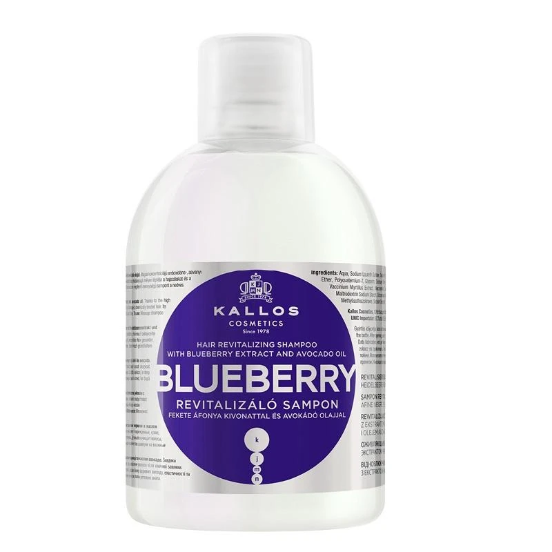 Atkuriamasis šampūnas sausiems ir chemiškai pažeistiems plaukams Kallos Blueberry 1000ml