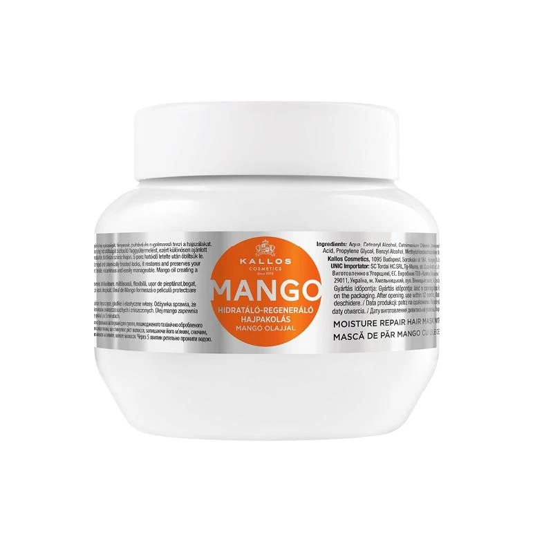 Plaukų kaukė sausiems plaukams su apelsinų aliejumi Kallos MANGO Moisture Repair Hair Mask 275 ml