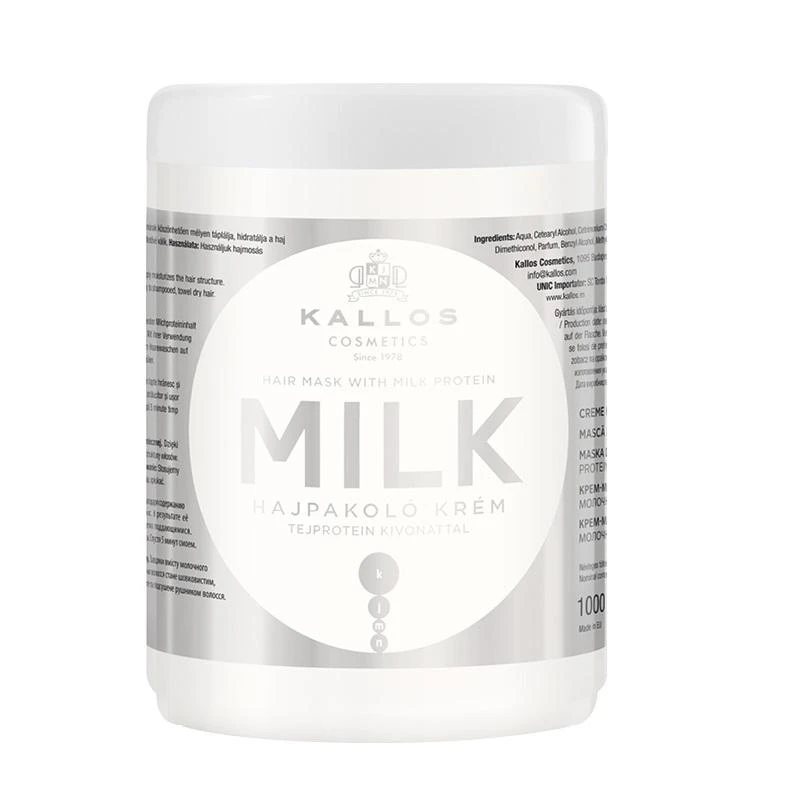 Drėkinanti kaukė plaukams Kallos MILK Hair Mask 1000 ml