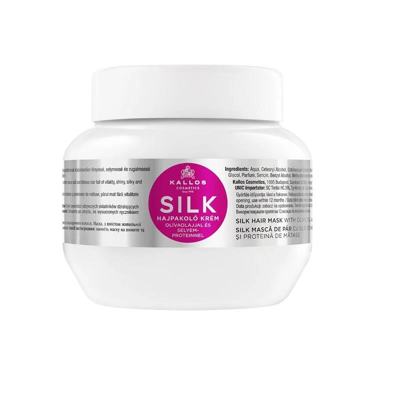 Kaukė sausiems, jautriems ir nualintiems plaukams Kallos SILK Hair Mask 275 ml