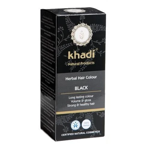 Augaliniai juodi plaukų dažai Juodas, Khadi Naturprodukte, 100g
