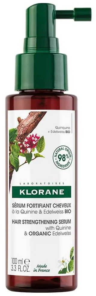 "Klorane" plaukų slinkimo serumas su chininu ir edelveisu Bio 100ml