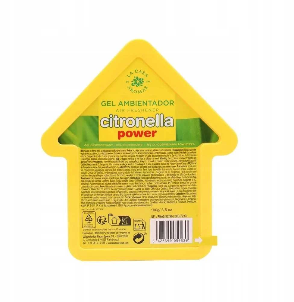 LA CASA DE LOS AROMAS_Citronella Power gelinis oro gaiviklis su citrinžolės kvapu 100 g