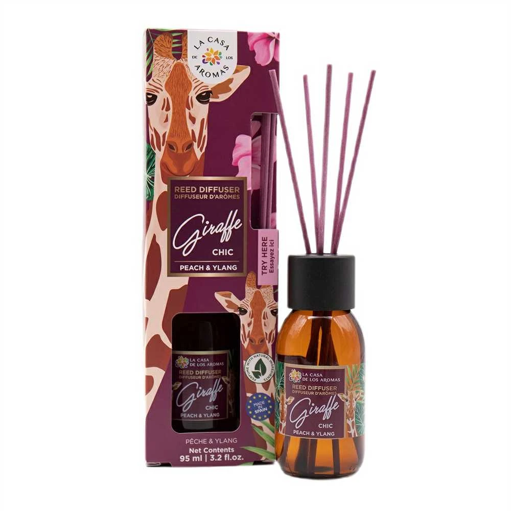 Drėkintuvas La Casa De Los Aromas Giraffe Chic persikų ir ylang mikado oro gaiviklis 100ml