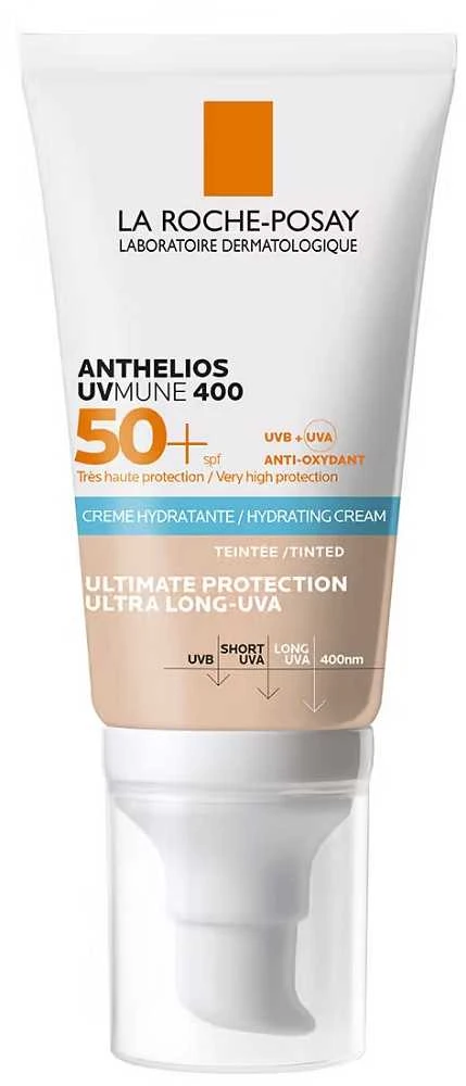 La Roche-Posay Anthelios UVMune 400 Hydrating Kreminis SPF 50+ apsauginis kremas nuo saulės jautriai veido odai, 50 ml