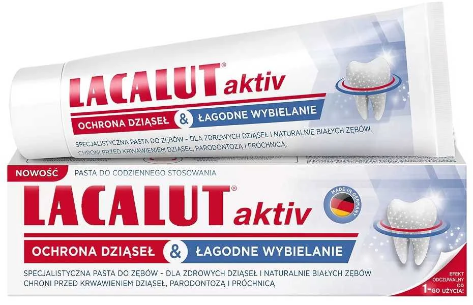 Lacalut Dantų pasta Aktiv dantenas apsauganti ir švelniai balinanti 75 ml