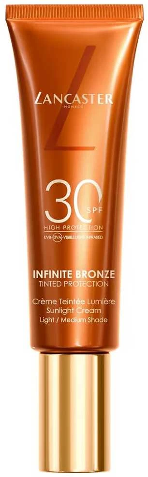 Lancaster Infinite Bronze Sunlight Kreminis SPF 30 apsauginis veido kremas su spalva, atspalvis: Light, 50 ml