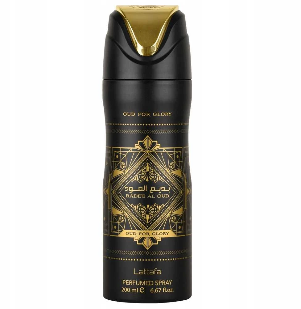 Lattafa Badee Al Oud For Glory Perfumed Purškiklis parfumuotas dezodorantas, 200 ml