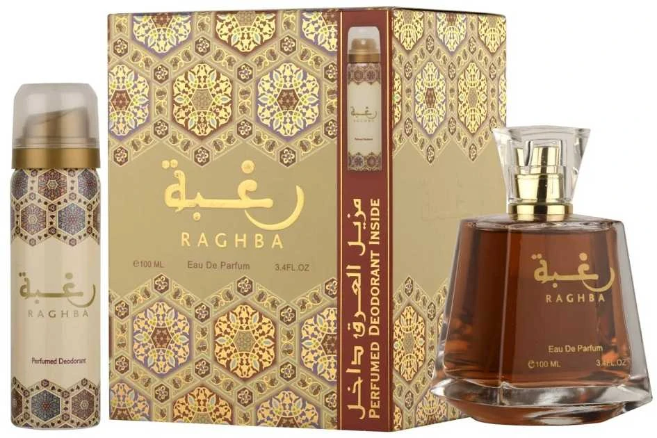 Lattafa Raghba unisex rinkinys (100 ml EDP kvepalai + 50 ml purškiamas dezodorantas)