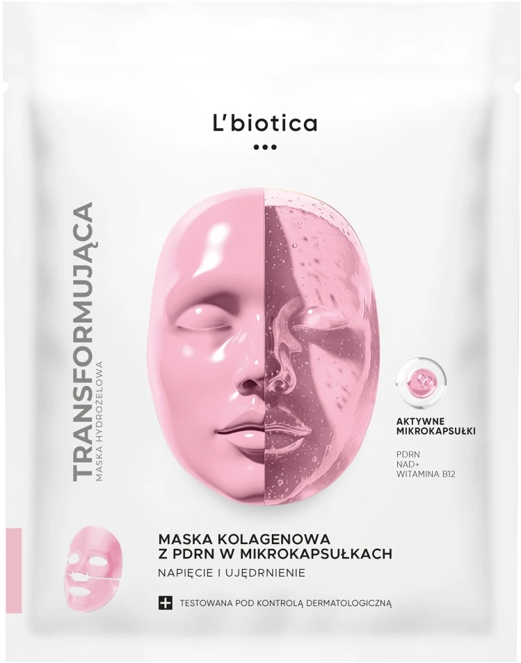 L'biotica Kolageno kaukė su PDRN mikrokapsulėse. Įtempimas ir stangrinimas, 1 vnt.