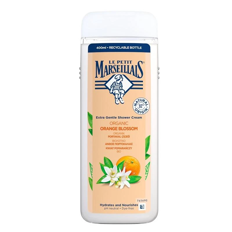 Le Petit Marseillais Extra Gentle Shower Kreminis Organic Oranžinis Blossom Shower Kreminis