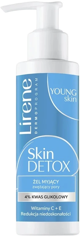 Lirene Skin Detox prausiamasis gelis, susiaurinantis poras, 145 ml