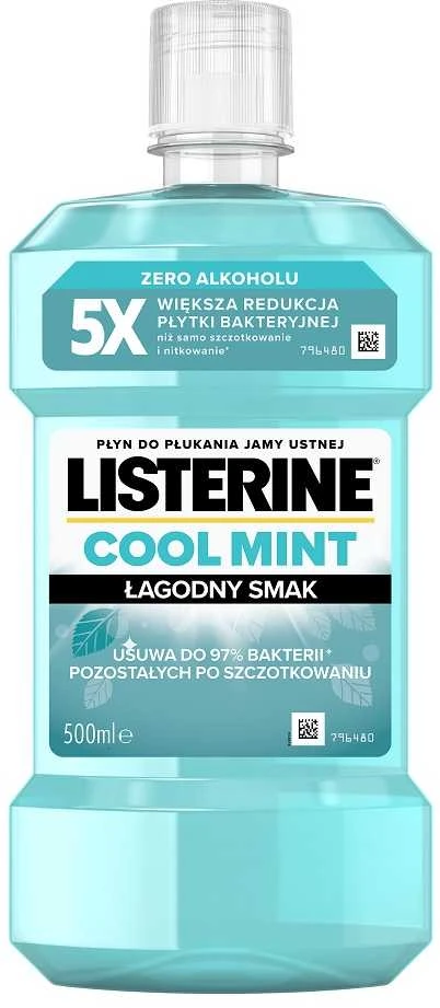 Johnson Listerine Cool Mint Mild Smak burnos skalavimo skystis 500ml