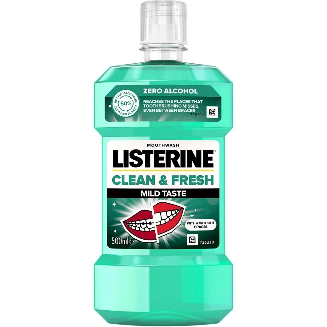 Listerine Clean&amp;Fresh burnos skalavimo skystis 500ml