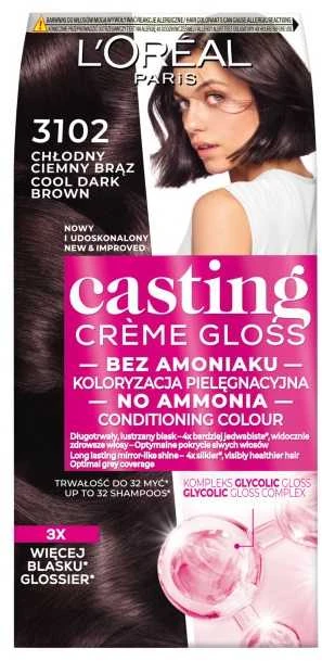 L'Oreal Casting Creme Gloss 3102 plaukų dažų pakuotė
