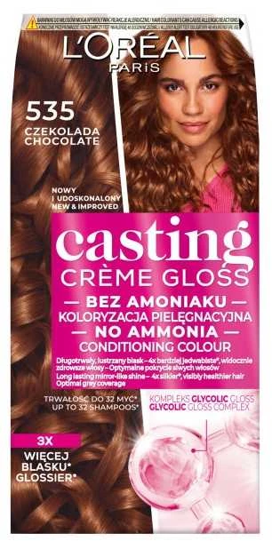 L'Oreal „Casting Creme Gloss“ dažomieji kremai Nr. 535 Šokoladiniai