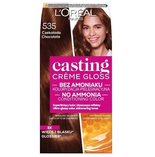 L'Oreal „Casting Creme Gloss“ dažomieji kremai Nr. 535 Šokoladiniai