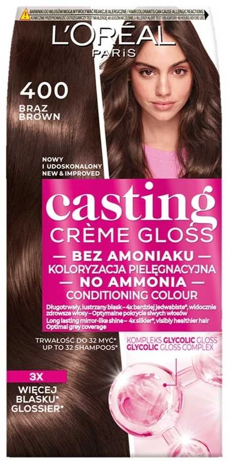 L'Oreal Casting Creme Gloss 400 Brown pakuotė