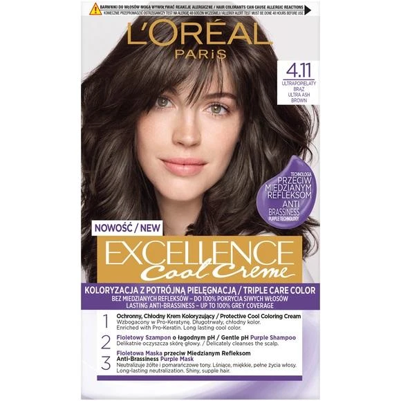 L'Oreal Paris Excellence Cool Creme 4.11 Ultra Ash Brown