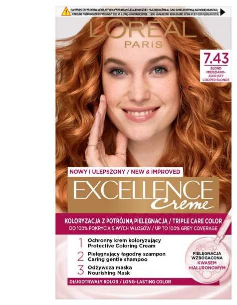 „L'Oreal Paris Excellence Creme“ 7.43 Blond Copper-Golden