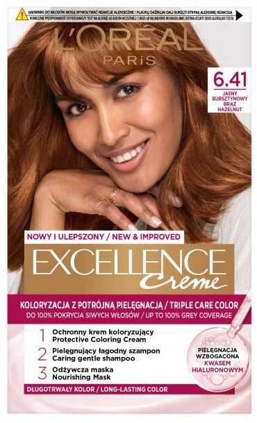 L'Oreal Excellence 6.41 plaukų dažų pakuotė