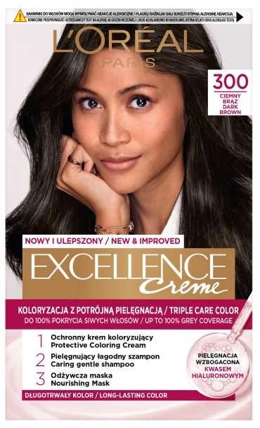 L'Oreal Excellence Creme 300 tamsiai rudi plaukų dažai