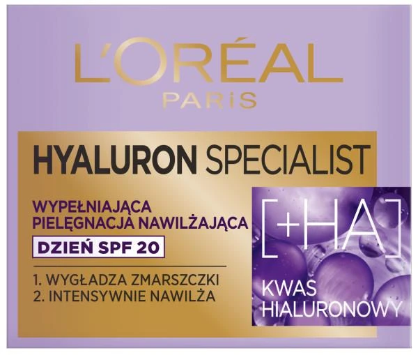 „L'Oréal Paris Hyaluron Specialist Replumping“ drėkinamasis dieninis kremas nuo saulės SPF 20, 50 ml