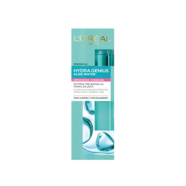 L'Oréal Paris Hydra Genius Aloe Vanduo sausai ir jautriai odai, 70 ml