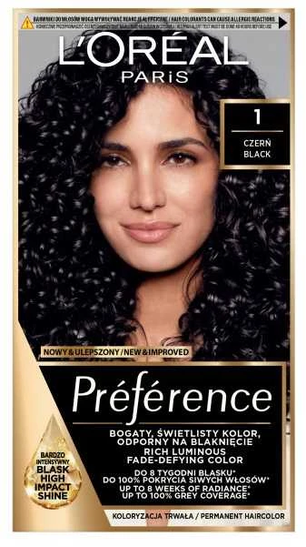 L'Oreal Preference plaukų dažai juoda spalva
