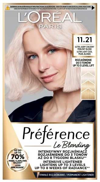 L'Oreal Preference 11.21 dažai šviesiem plaukams