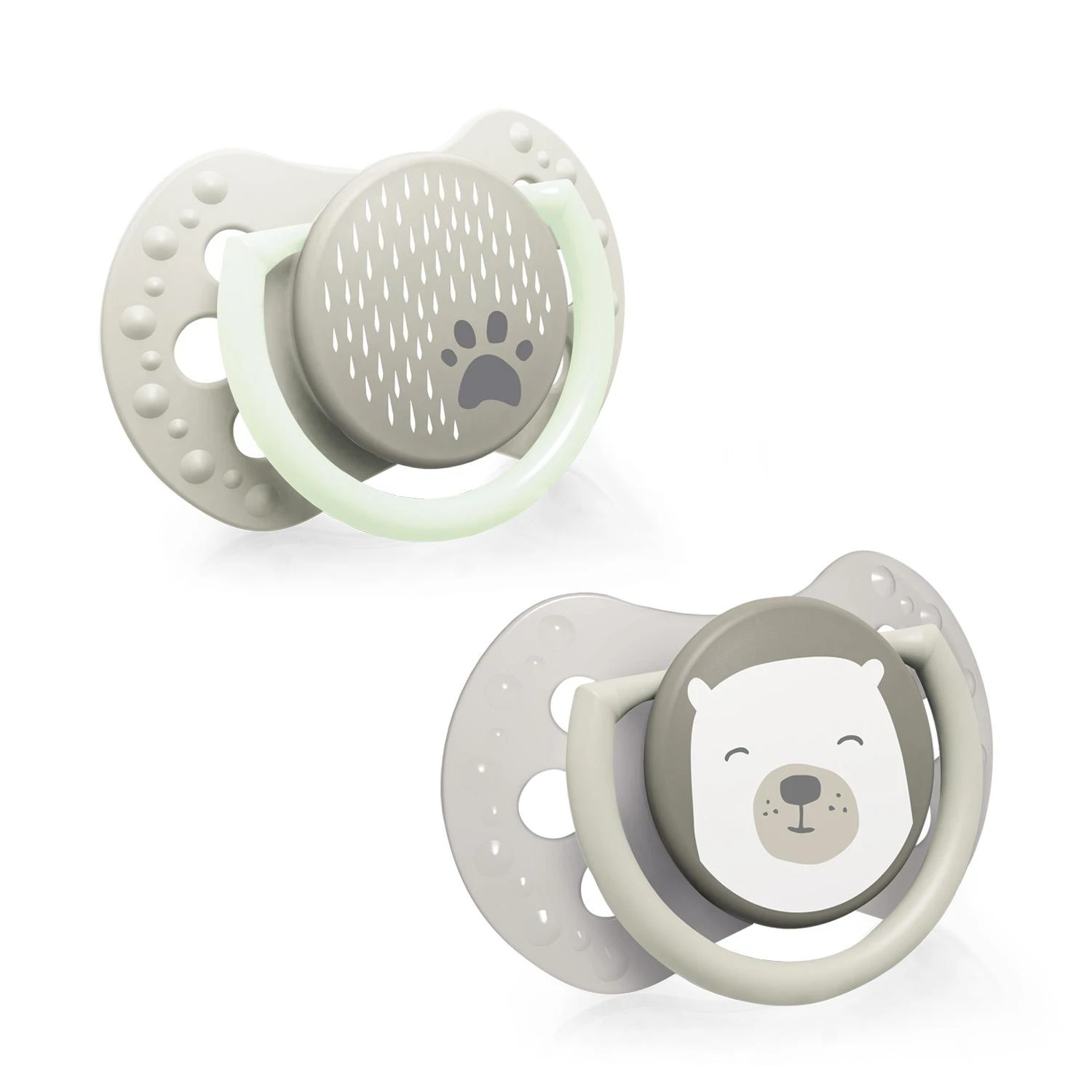 LOVI dinaminis silikoninis čiulptukas BUDDY BEAR, 0-2 mėn., 2 vnt., 22/862