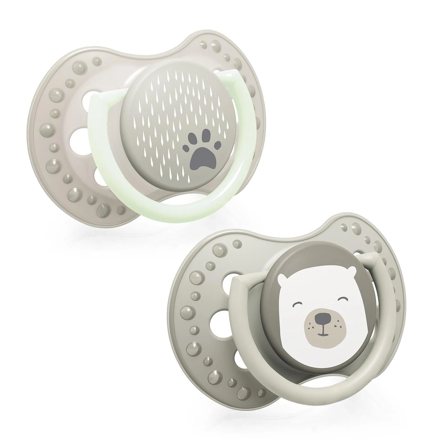 LOVI dinaminis silikoninis čiulptukas BUDDY BEAR, 6-18 mėn., 2 vnt., 22/865