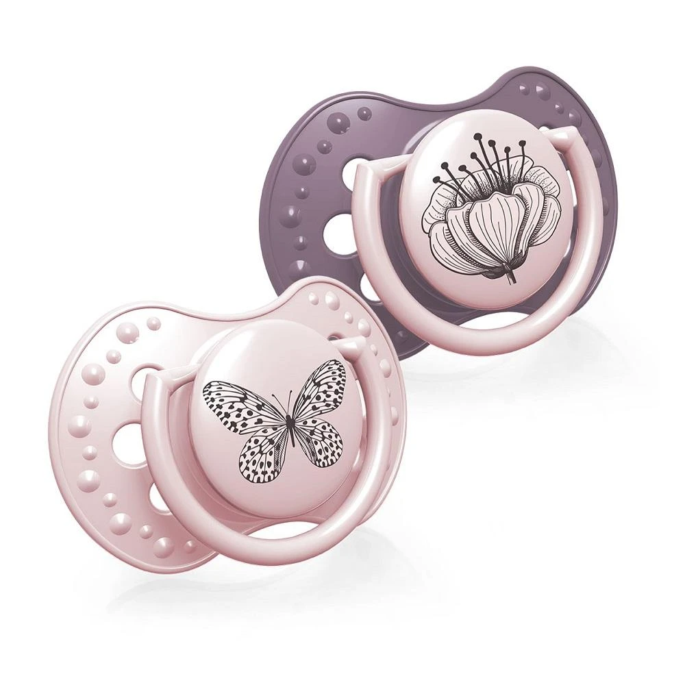LOVI 22/871 Dinaminis silikoninis čiulptukas 6-18 m 2vnt Botanic Girl