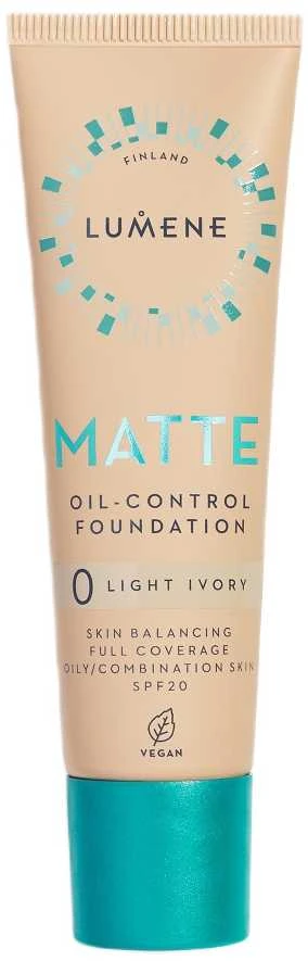 „Lumene“ matinis makiažo pagrindas „Oil-Control Foundation SPF20“, 0 šviesiai dramblio kaulo spalvos, 30 ml