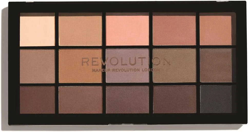 „Makeup Revolution Reloaded Palette“ akių šešėlių paletė, matiniai atspalviai, 15 vnt.