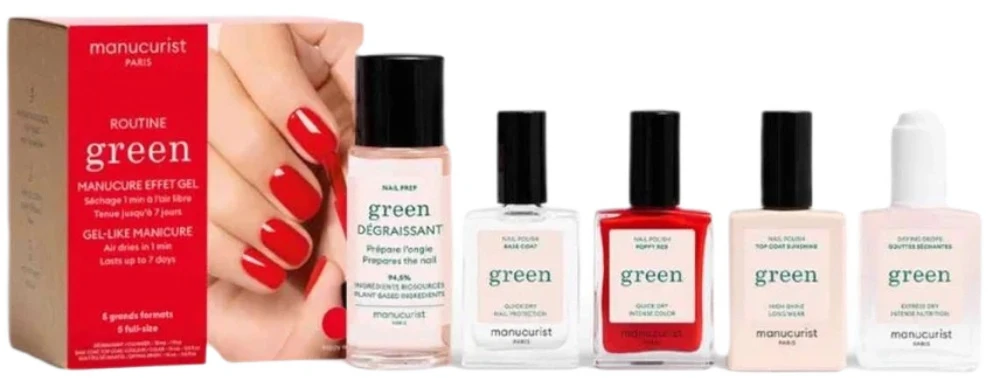 Manucurist Routine Žalias™ Manicure System komplektas upominkowy do manicure Poppy Raudona