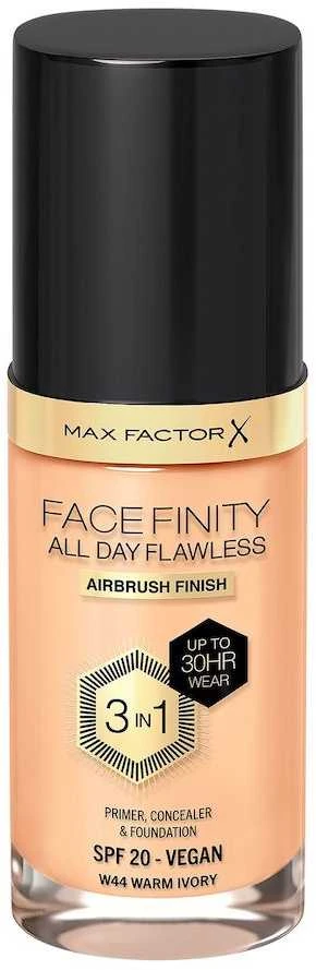 "Max Factor Facefinity 3in1" maskuoklis ir makiažo pagrindas 44-Warm Ivory 30ml