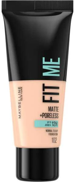 Maybelline Fit Me Matte & Poreless 102 Fair Ivory Vamzdelis Skystis 30 ml