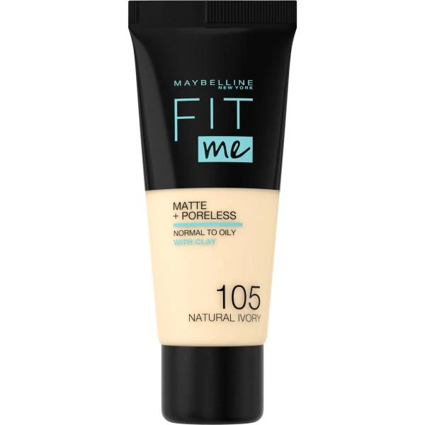 Makiažo pagrindas Maybelline Fit Me Matte+Poreless (105 Natural Ivory) 30ml